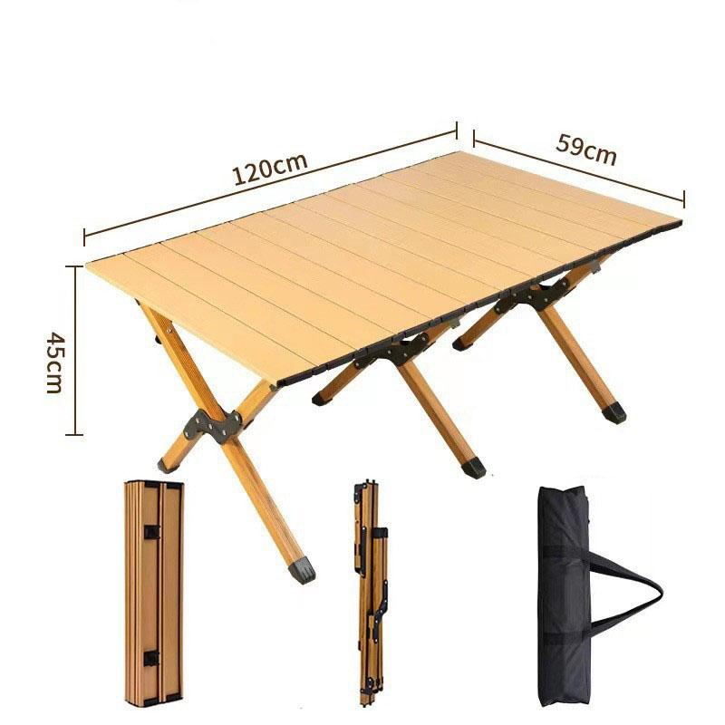 Rolling Fold Table Aluminum Camping Table Portable Picnic Table with Carry Bag Lightweight Outdoor Desk for Beach Hiking Travel