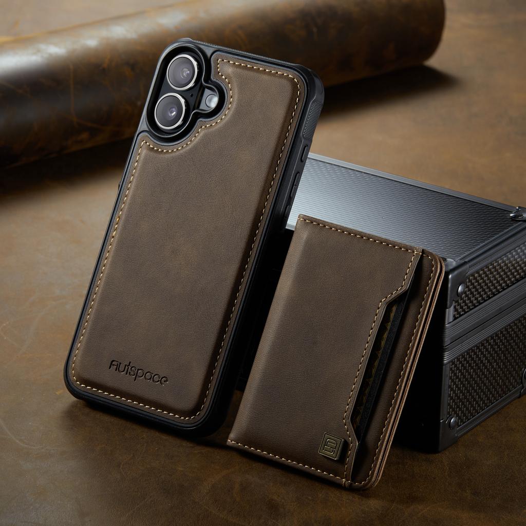 2 In 1 Detachable Magnetic Cards Solt Wallet Leather Case For iPhone 16 Pro Max 15 Plus 14 13 12 For Magsafe Removable Bag Cover