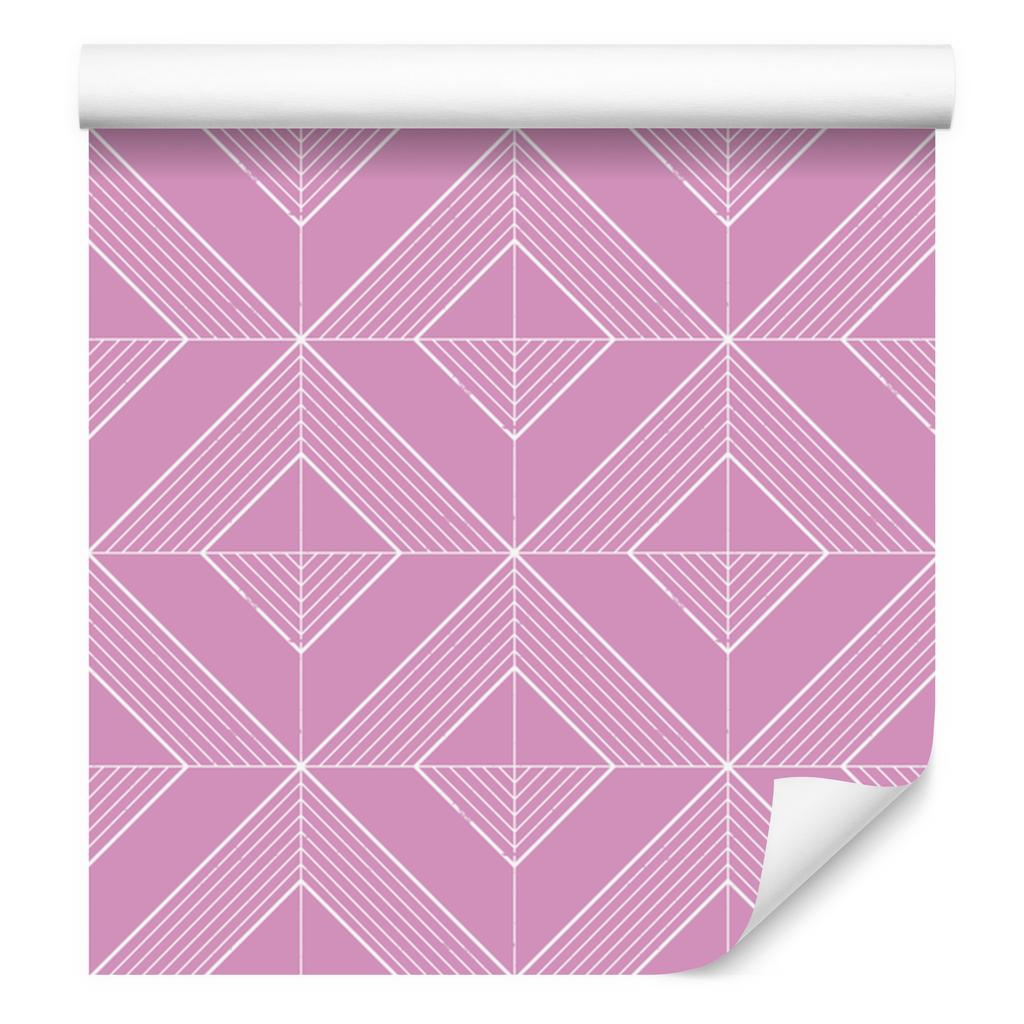Geometric diamonds wallpaper, powder pink, subtle detail, 50x1000