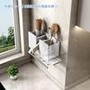 Black Chopstick Chopstick Kitchen Chopstick Storage Stainless Steel Cutlery Cutlery Stand with Movable Dish Dish Holder Holder, Drainer, Wall-Mounted