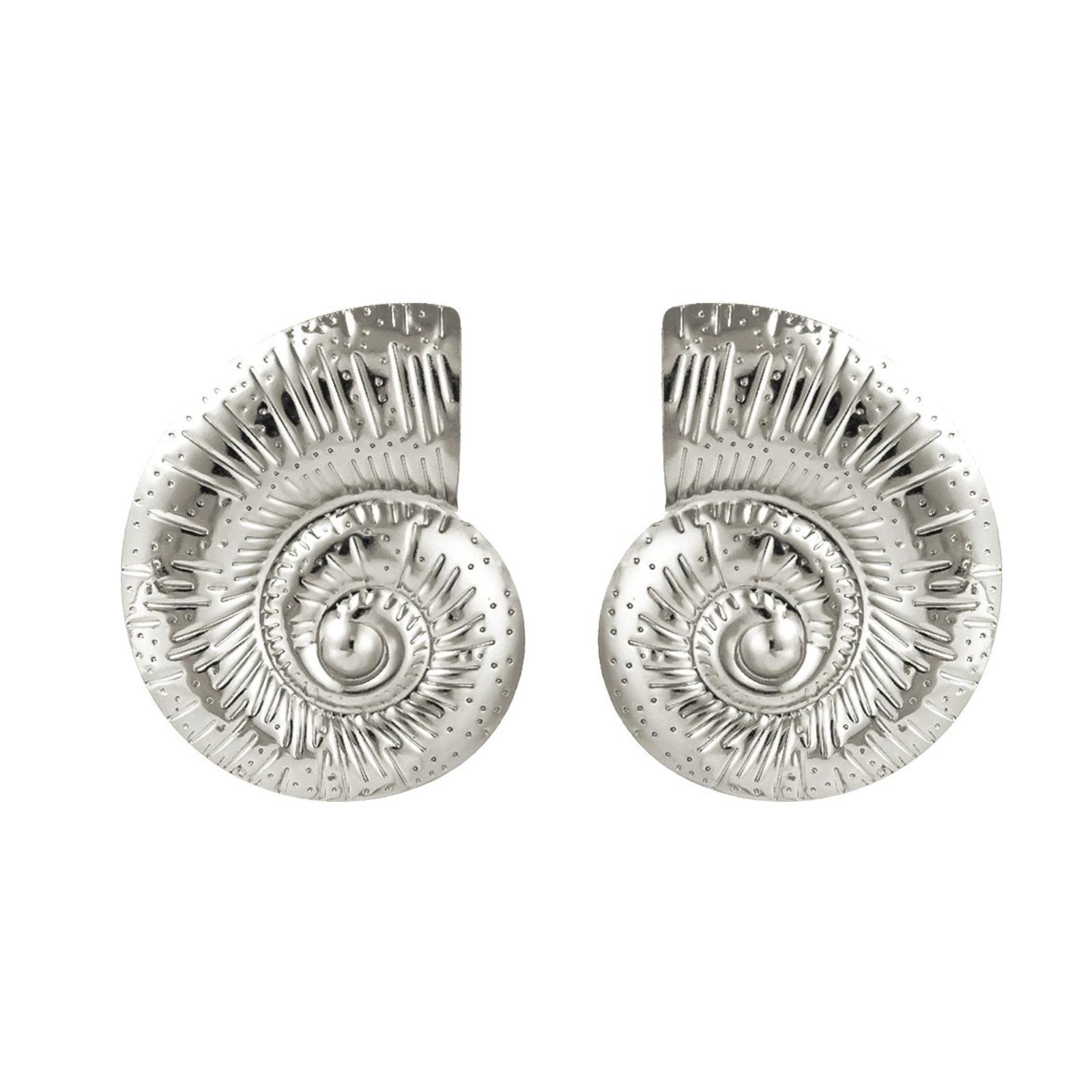 Крупные Серьги-Ракушки для Женщин Ретро Серьги-Подвески с Морскими Животными серебряный