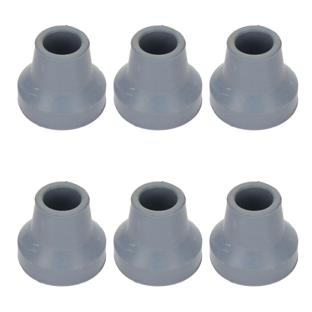 6pcs Cane Tip Professional Portable Rubber Replacement Tip Accessory for 4 Legged Crutch 0.6 Inch
