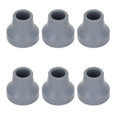 6pcs Cane Tip Professional Portable Rubber Replacement Tip Accessory for 4 Legged Crutch 0.6 Inch