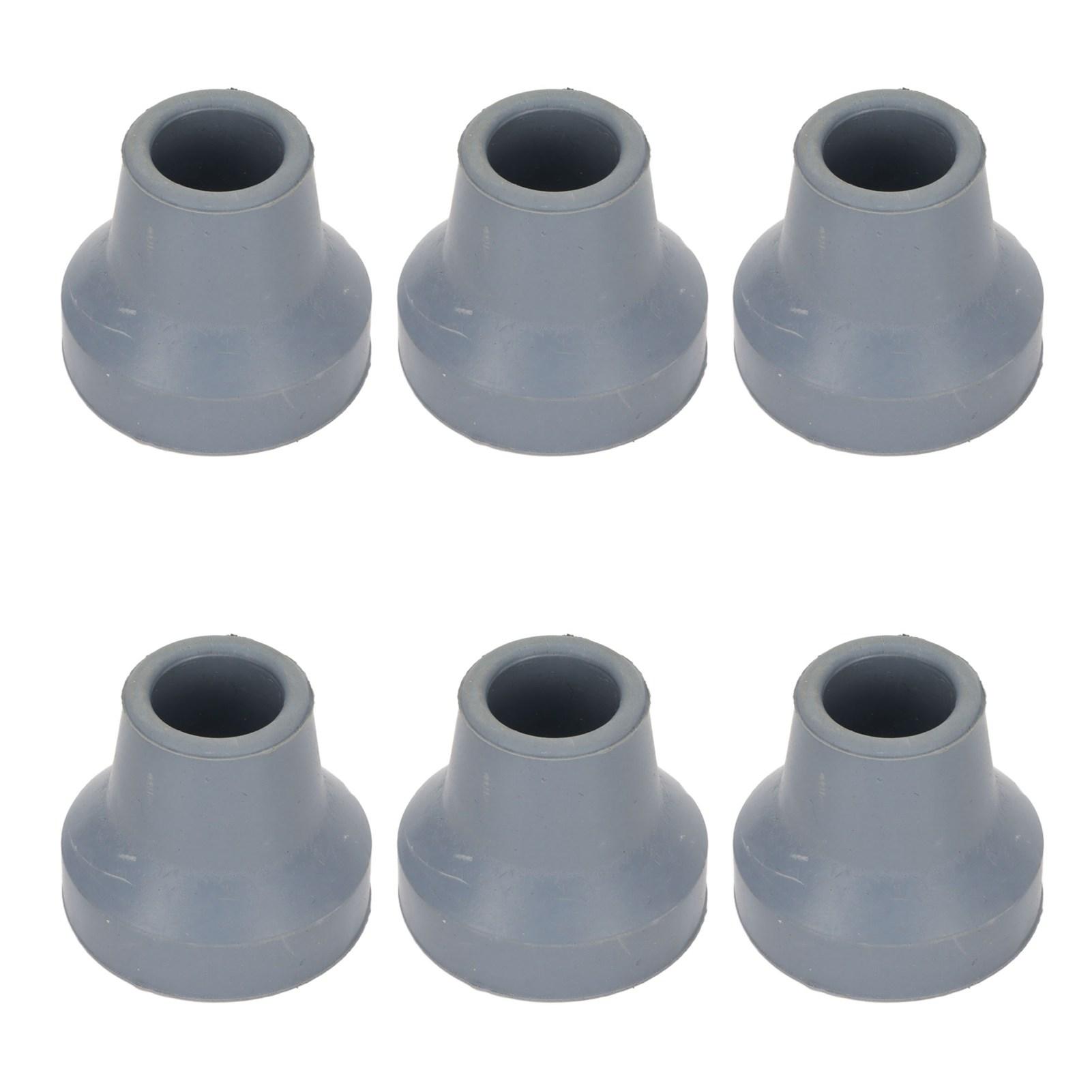 

6 шт. Наконечник для трости Профессиональный Портативный Резиновый Сменный Наконечник Аксессуар для 4-ножного костыля 0,6 дюйма