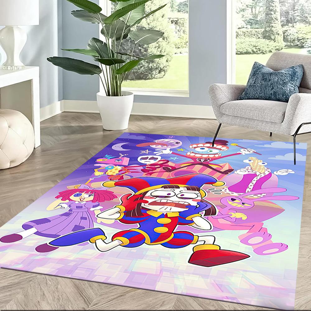 The Amazing Digital Circus Game Square Rugs Are a Great Choice for Living Rooms, Bedrooms, Home Décor, and As Gifts.