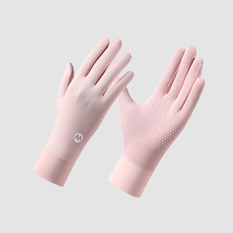 1 Pair Sun Protection Gloves One Size Sunscreen Breathable Anti-Uv Cooling Fabric Slip Gloves For Outdoor Cycling Driving