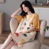 Women's Summer Short Sleeve Sleep Dress - Plus Size, Medium Length, Cute and Sweet