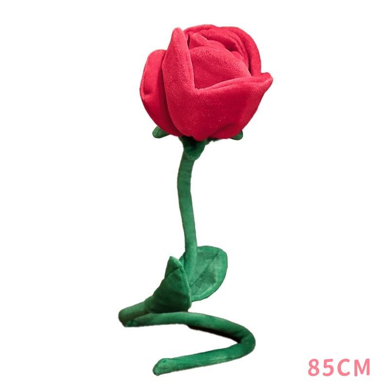 85cm/100cm Large Red Plush Artificial Rose Bouquet Stuffed Bendable Bouquet Soft Floral Home Decoration Valentine's Day Gift