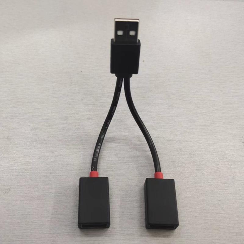 USB Splitter Cable 1 Male Plug To 2 Female Socket USB Extension Line Charging Cord Power Adapter Converter Splitter
