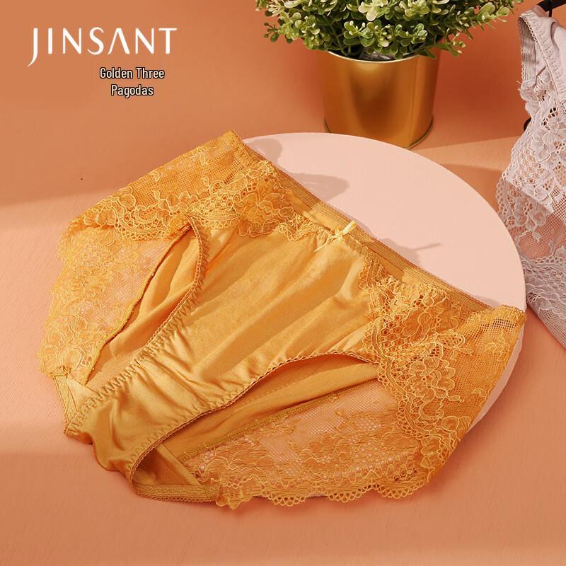 Jinsanta Women's Silk Lace Mid-Rise Seamless Briefs