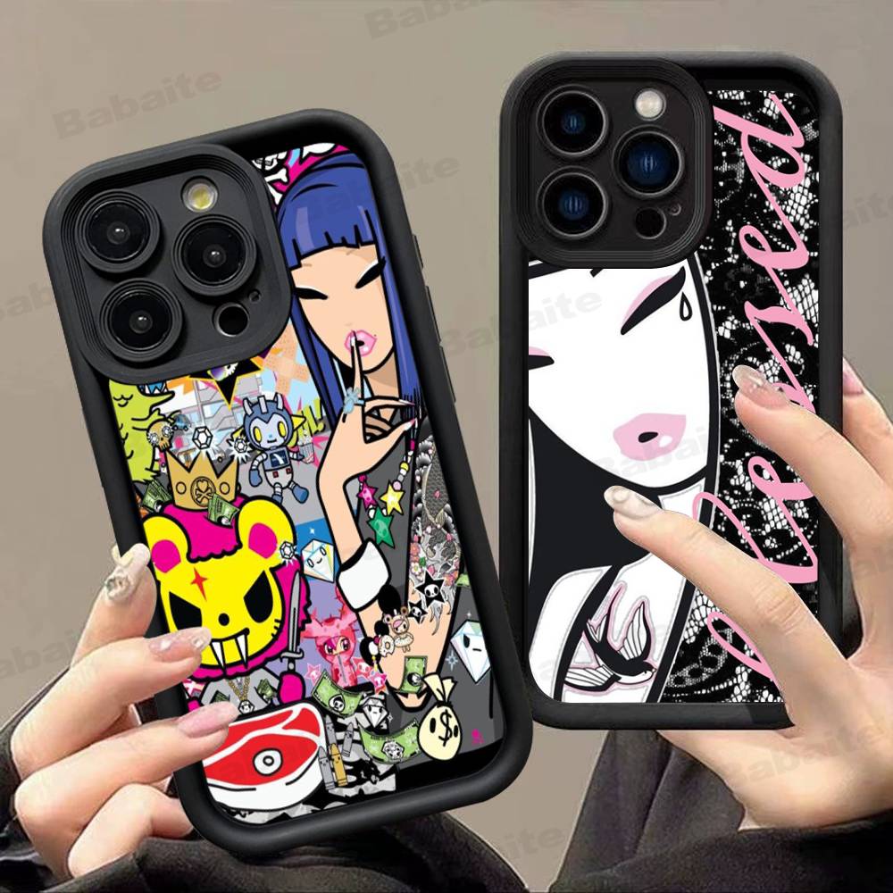 Japan Tokidoki For IPhone 17 Pro Max 16 15 14 13 12 11 Plus Black Soft Phone Cover