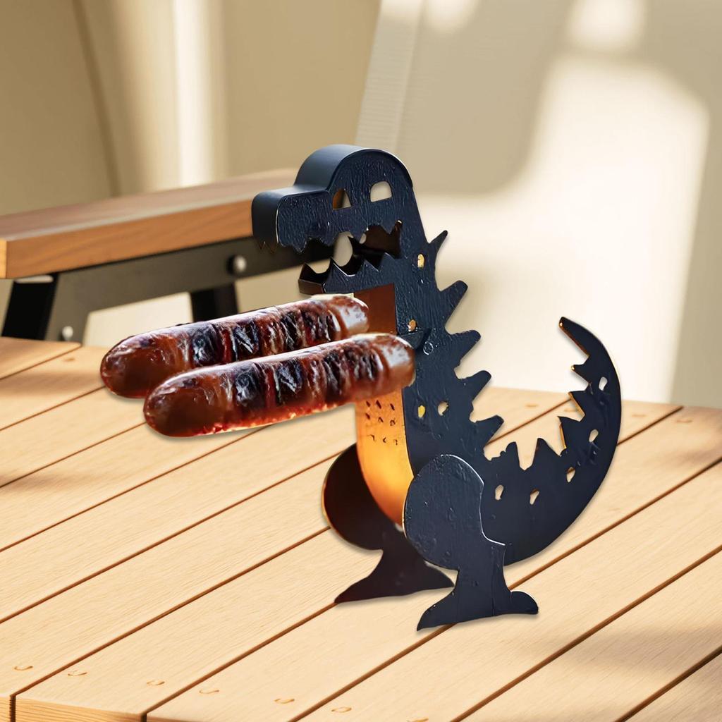 Hot Dog Holder Funny Dinosaur Shape Hot Dog Rack Reusable Barbecue Skewers Funny Hot Dog Griller Grilling Cookware & Rotisseries