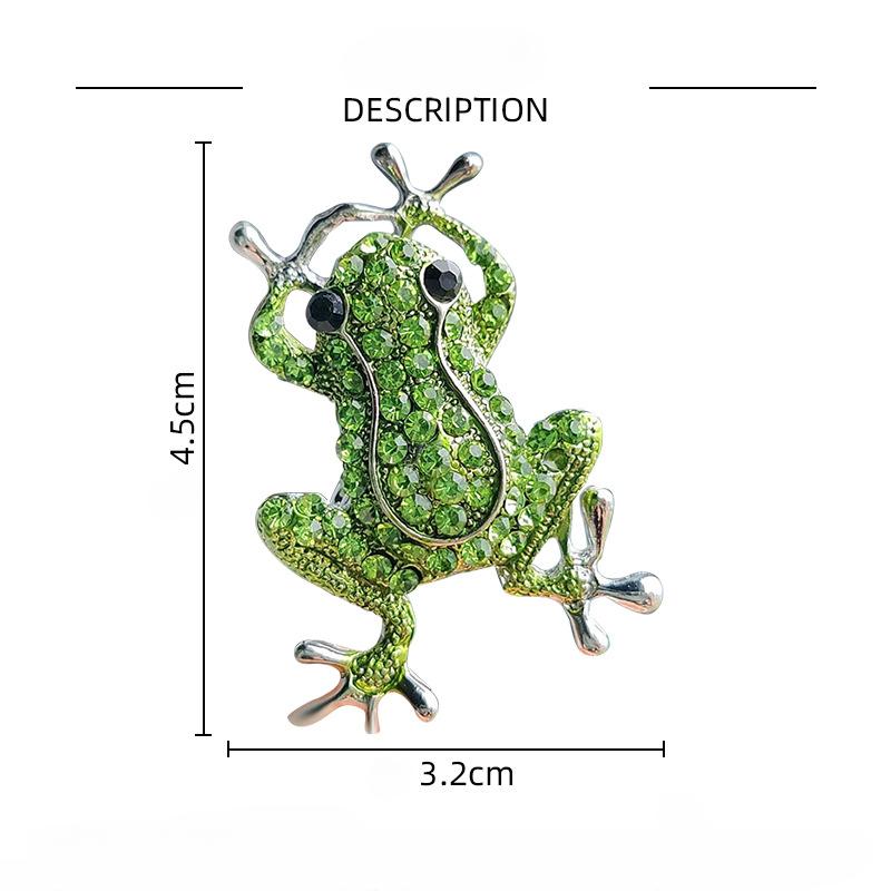 Fashion Lovely Rhinestone Frog Brooches Women Men Unisex Animal Party Casual Brooch Pins Jewelry Gifts