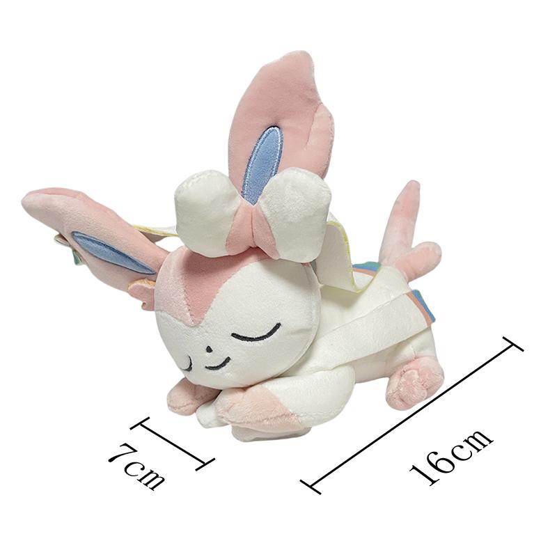 Sleeping Pokemon Plush Toy Soft Cute Eevee Evolution Glaon Leafeon Sylveon Doll Gifts 16cm