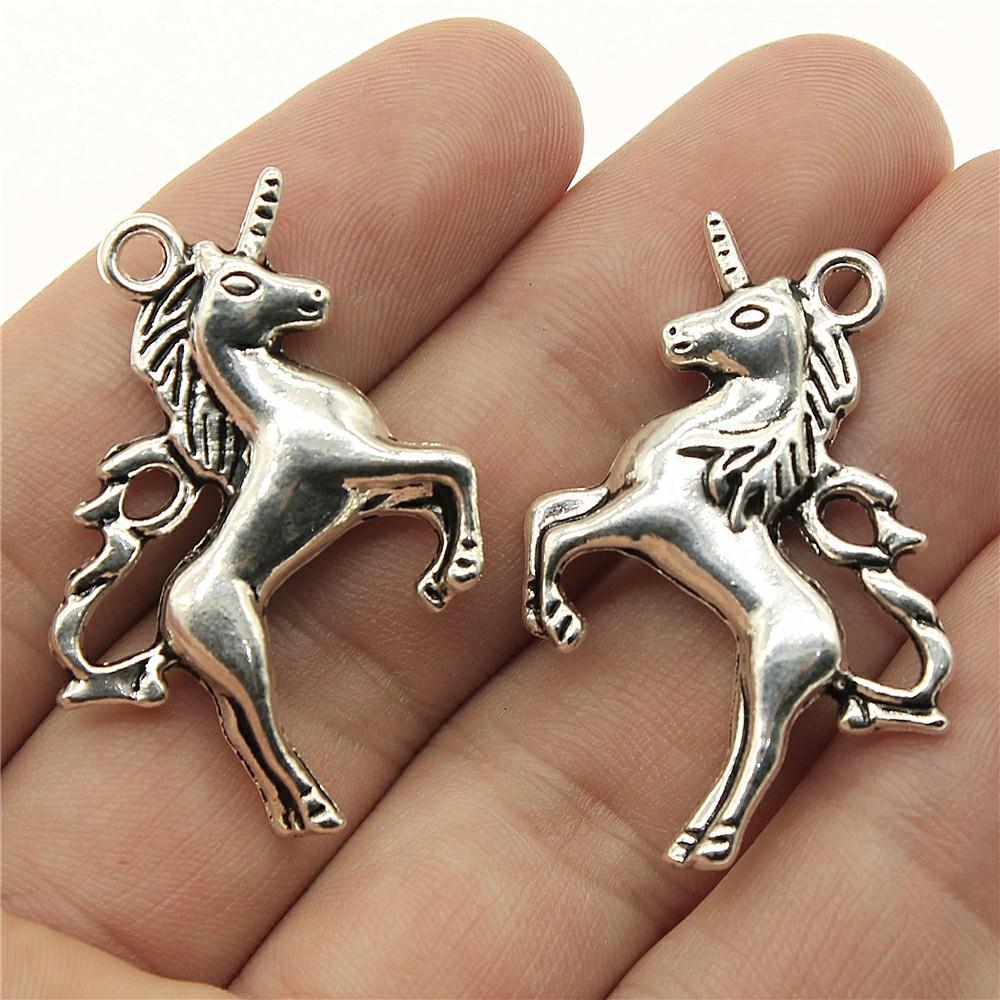 10 Stück Anhänger Pferd Einhorn Tibetische Bronze Silberfarbe Anhänger Antiker Schmuckherstellung DIY Handgemachtes Handwerk