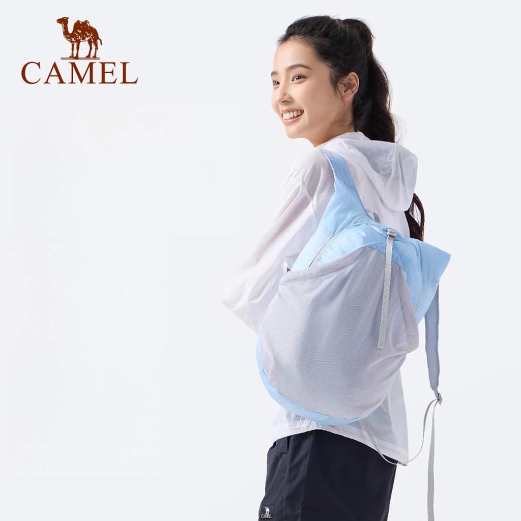 CAMEL Outdoor Cycling Backpack, Sports Rucksack, Lightweight Foldable Hiking Bag, Light Blue