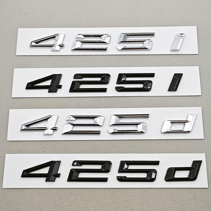 3D ABS Car Letters Logo 425i 425d Badge Emblem Sticker Rear Trunk Decals For BMW 4 Series 425i 425d Tail Marking Accessories