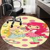 Straw-berry Friends Round Rug for Livingroom,Bedroom, Palyroom, Chair Rug, Area Rug, Circle Carpet, Large Size Fan Christmas Gift