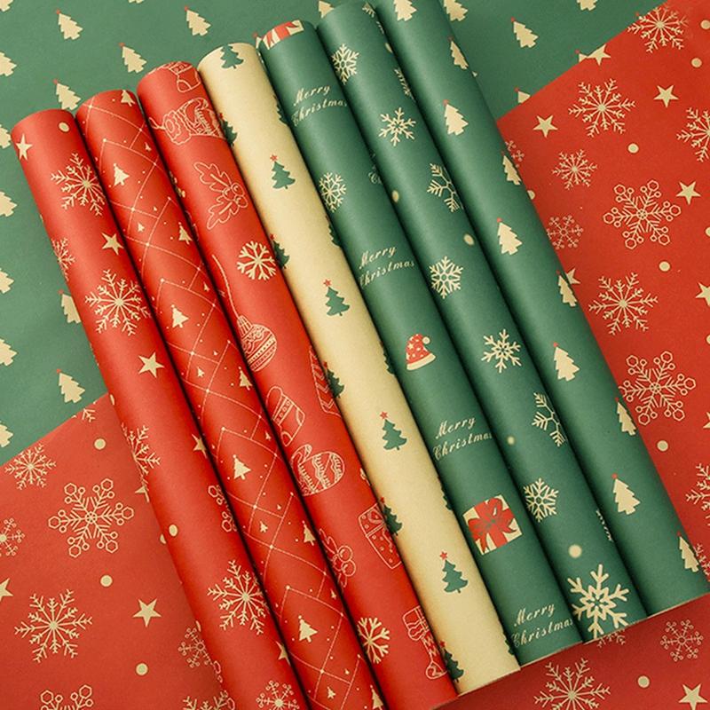 Wholesale Christmas Gift Wrapping Paper Christmas Gift Box Flower Paper Santa Claus Reindeer Christmas Tree Decorative Paper