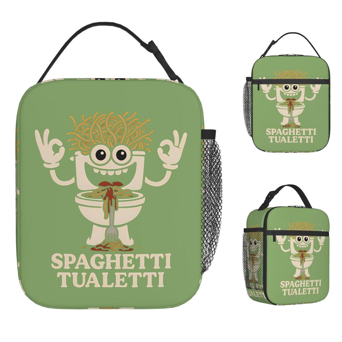Italian Brainrot Meme Lunch Bag Portable Zipper Lunch Box Men Outdoor Picnic Cooler Bag Fashion Waterproof Tote Food Bags One Size