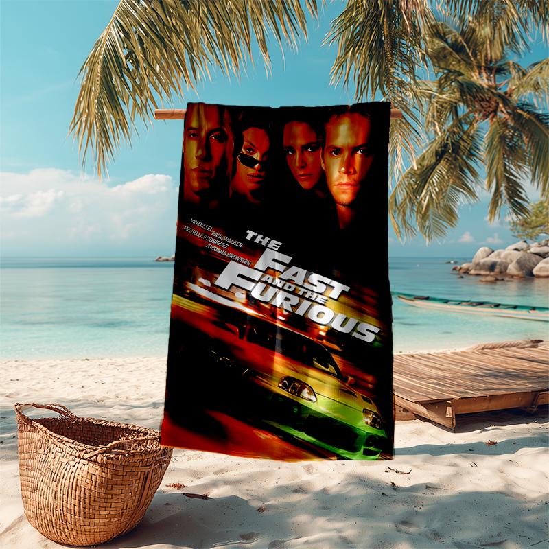 Ultra-Soft Beach Towel with Fast & Furious Theme,Ideal for Pool - Camping, Diving - Perfect Travel Essential, Vibrant Beach Towel.