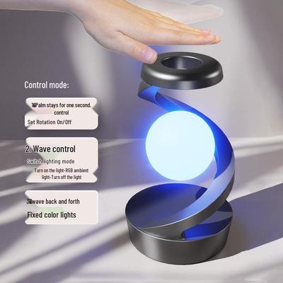 Lampe de Table à Induction: Lumière d'ambiance rotative sept couleurs avec chargeur de téléphone sans fil