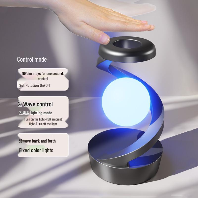 Induction Table Lamp: Rotating Seven-Color Atmosphere Light with Wireless Phone Charging