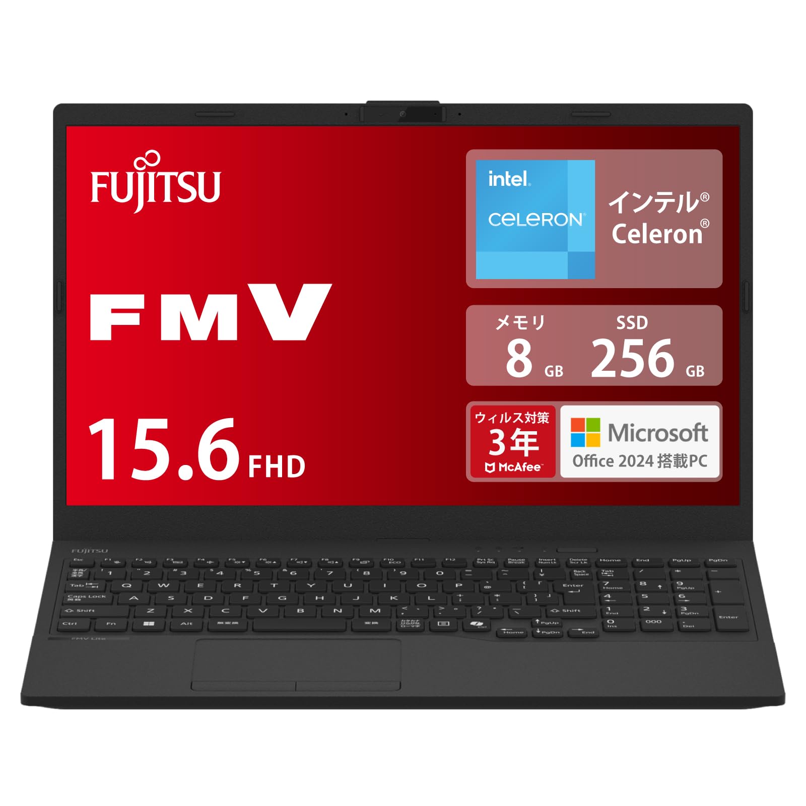 

Fujitsu Laptop FMV Lite Office AH Series WA1/J2 (MS 2024/Win 11/15.6-inch/Celeron/8GB/SSD 256GB) FMVWJ2A112_AZ чорний