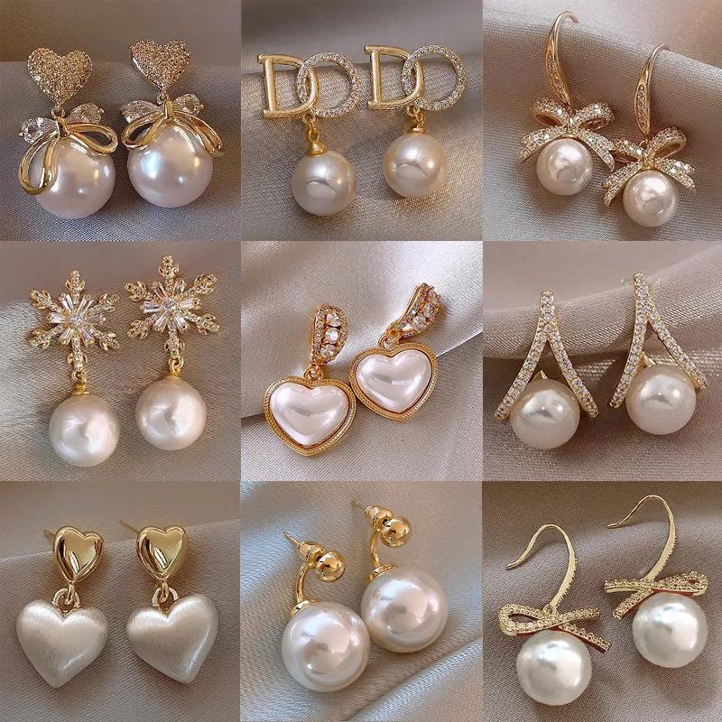2024 High-End Pearl Stud Earrings: French Light Luxury Style for Women