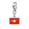 Silver Flag Pendant For Women Men DIY Making Flag Charm Bracelet Accessories Jewelry Neckalce