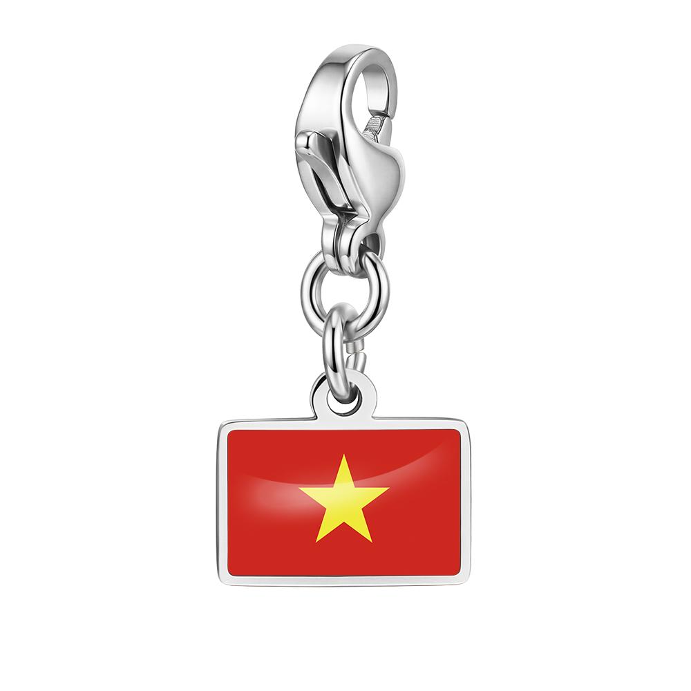 Silver Flag Pendant For Women Men DIY Making Flag Charm Bracelet Accessories Jewelry Neckalce