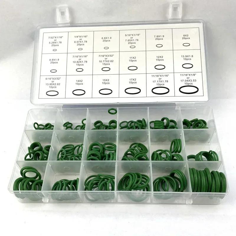 

270/265 шт. 18 размеров Уплотнительные кольца HNBR для кондиционера, автомобильные инструменты для ремонта, резиновые кольца для хладагента, кондиционера, автомобильные инструменты