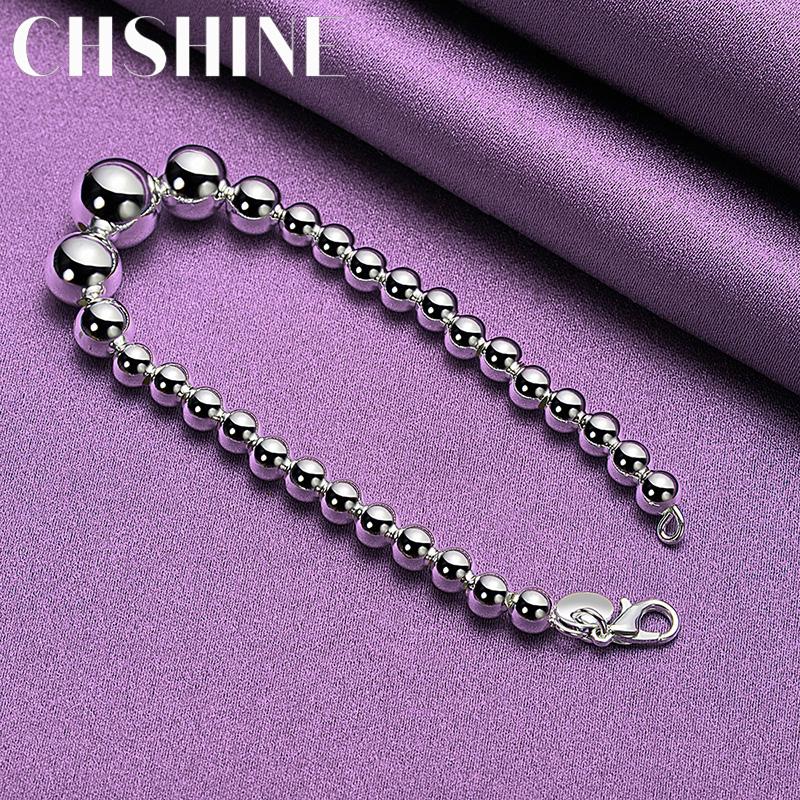 CHSHINE 925 Sterling Silver Beaded Chain Bracelet For Women Men Wedding Party Fashion Charm Jewelry