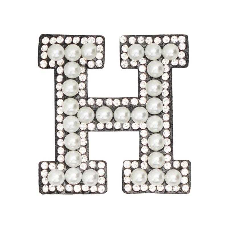 Strijkbare Letter Met Imitatieparels En Strass Steentjes Voor Kleding En Accessoires