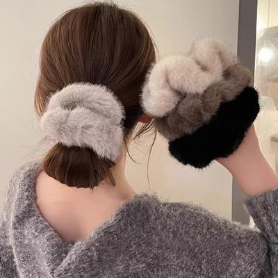 Corda per Capelli da Donna Taglia Grande Scrunchies Peluche Vestibilità Comoda Senza Tirare Scaldacapelli Caldo