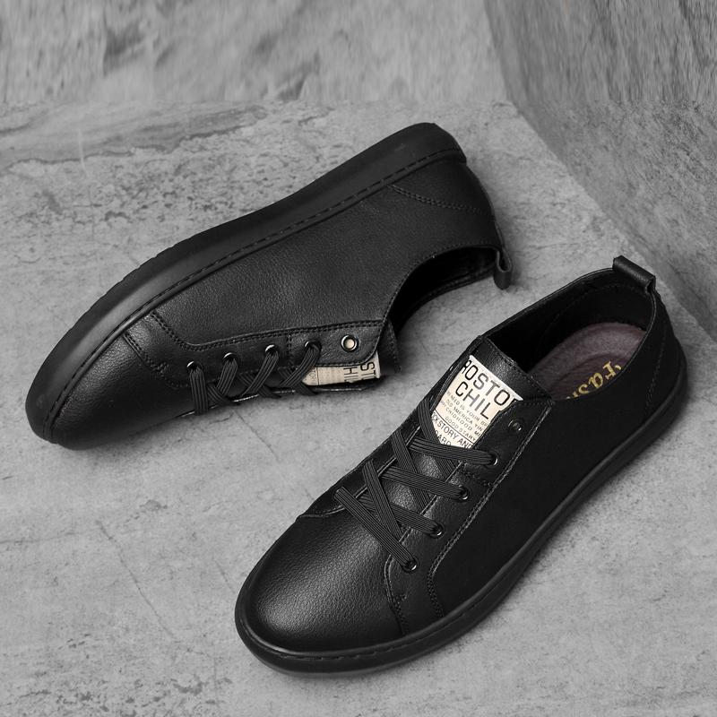 Classic Brand Men's Leather Casual Shoes Simple White Commuting Work Shoes Office Men's Business Shoes Soft Sole Comfortable