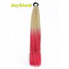 24 Zoll Ombre Yaki Straight Synthetische Haarverlängerungen Mädchen Farbe Geflochten Zopf Gummiband Box Braid