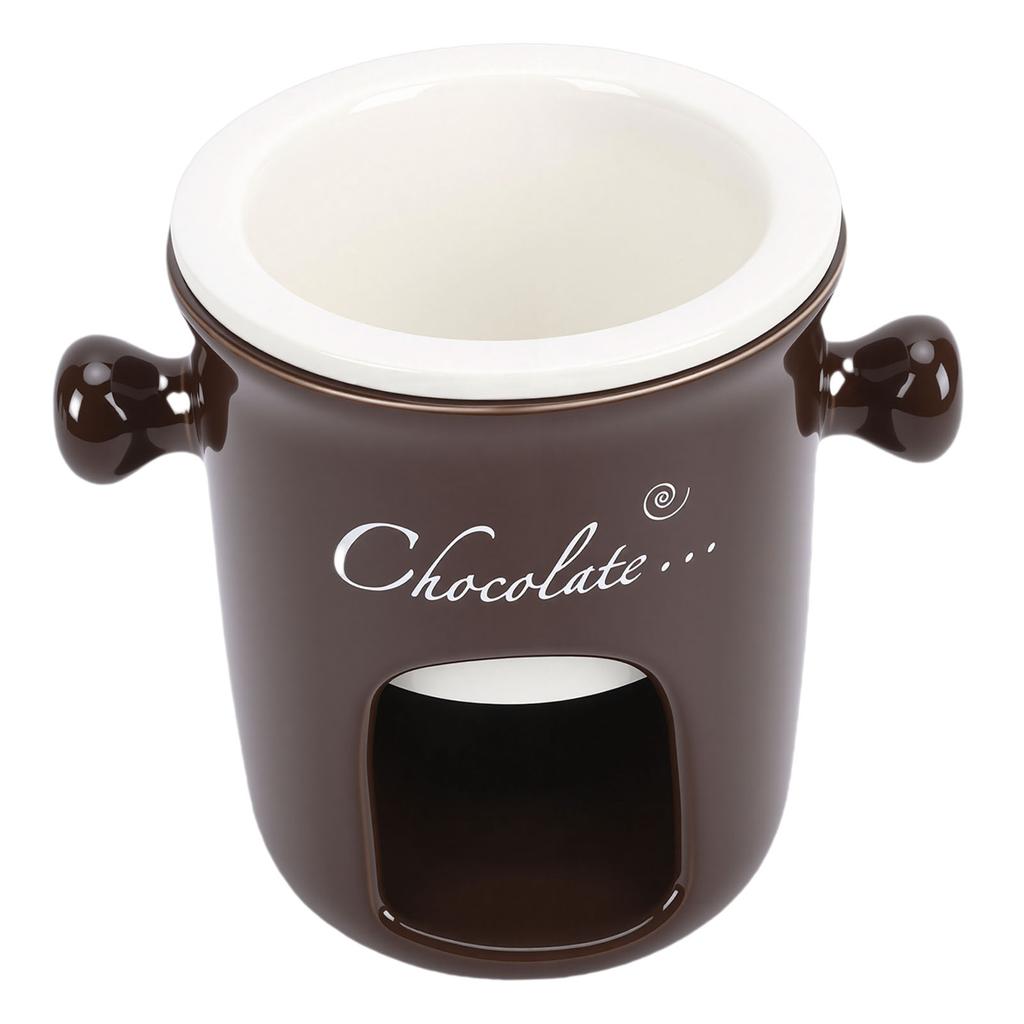 Chocolate Melting Cup Multifunctional Stylish Ceramic Fondue Mug with Fork for Ice Cream Cheese