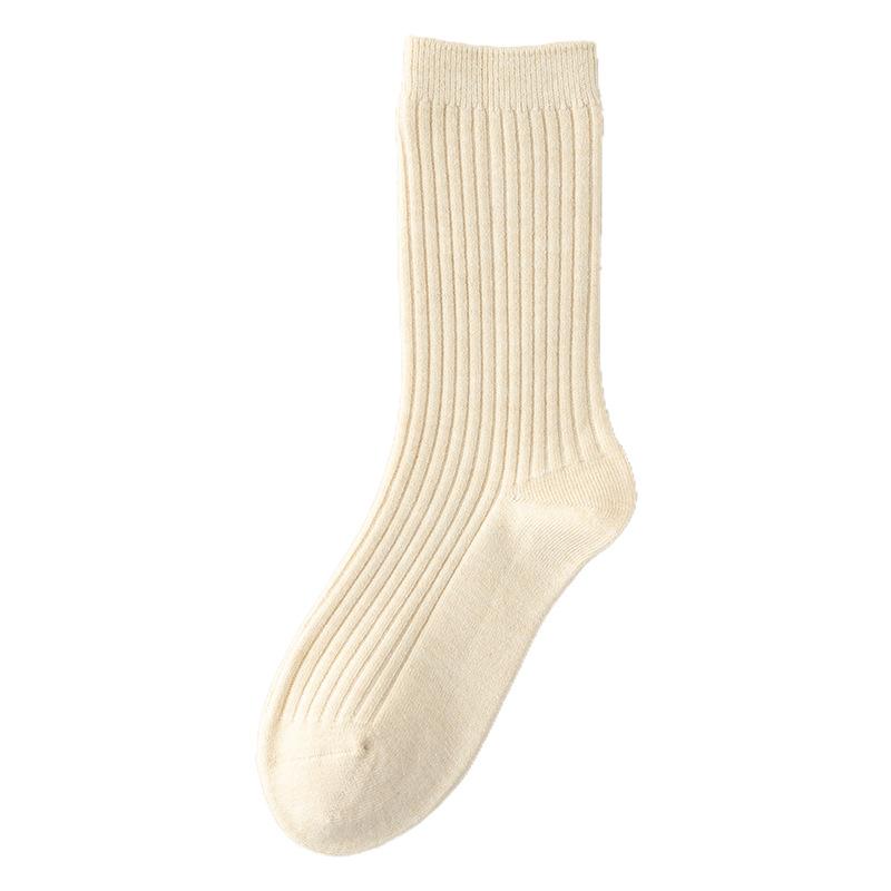 Women's Autumn and Winter Fleece and Wool Socks That Are Not Bulky, Mid-calf Socks for Warmth, Long Calf Pile Socks