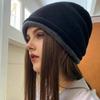 Double-sided Knitted Stacked Hat Streetwear Brimless Beanie Cap Pullover Cap  Women Girls