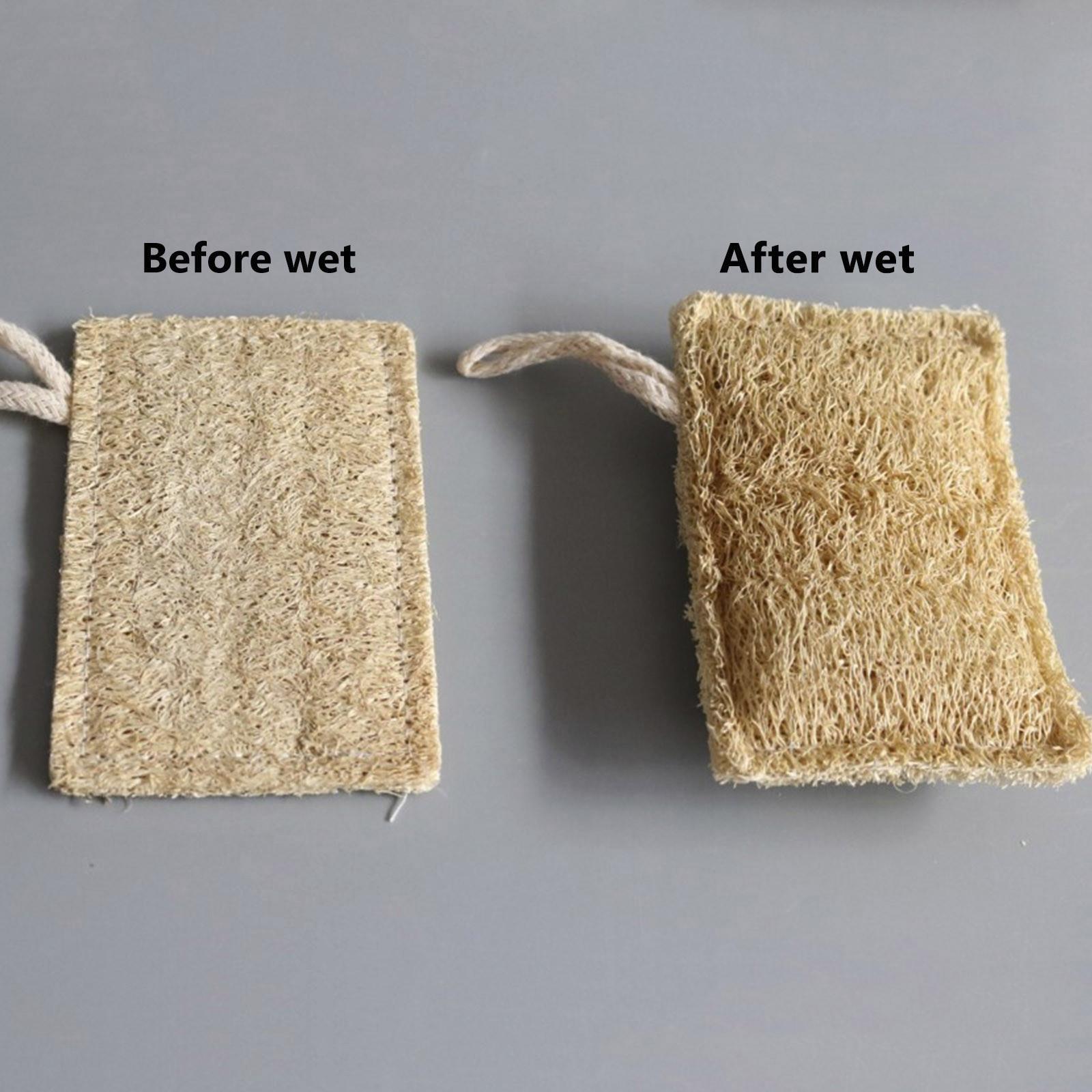 Губка из люфы Большая отшелушивающая губка для душа Премиум Натуральная экологически — фото 4