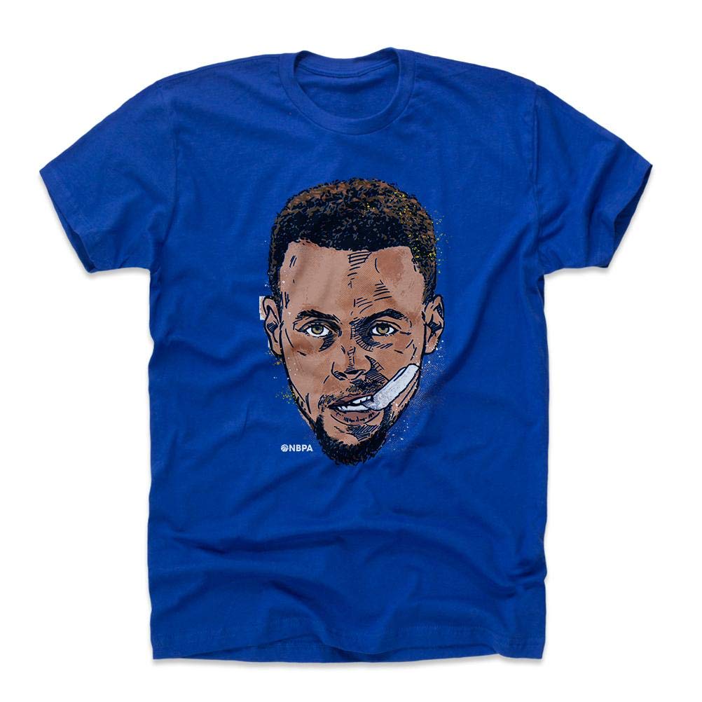 500 Level T-Shirt with Stephen Curry Mouthguard Illustration (US Medium, Blue)