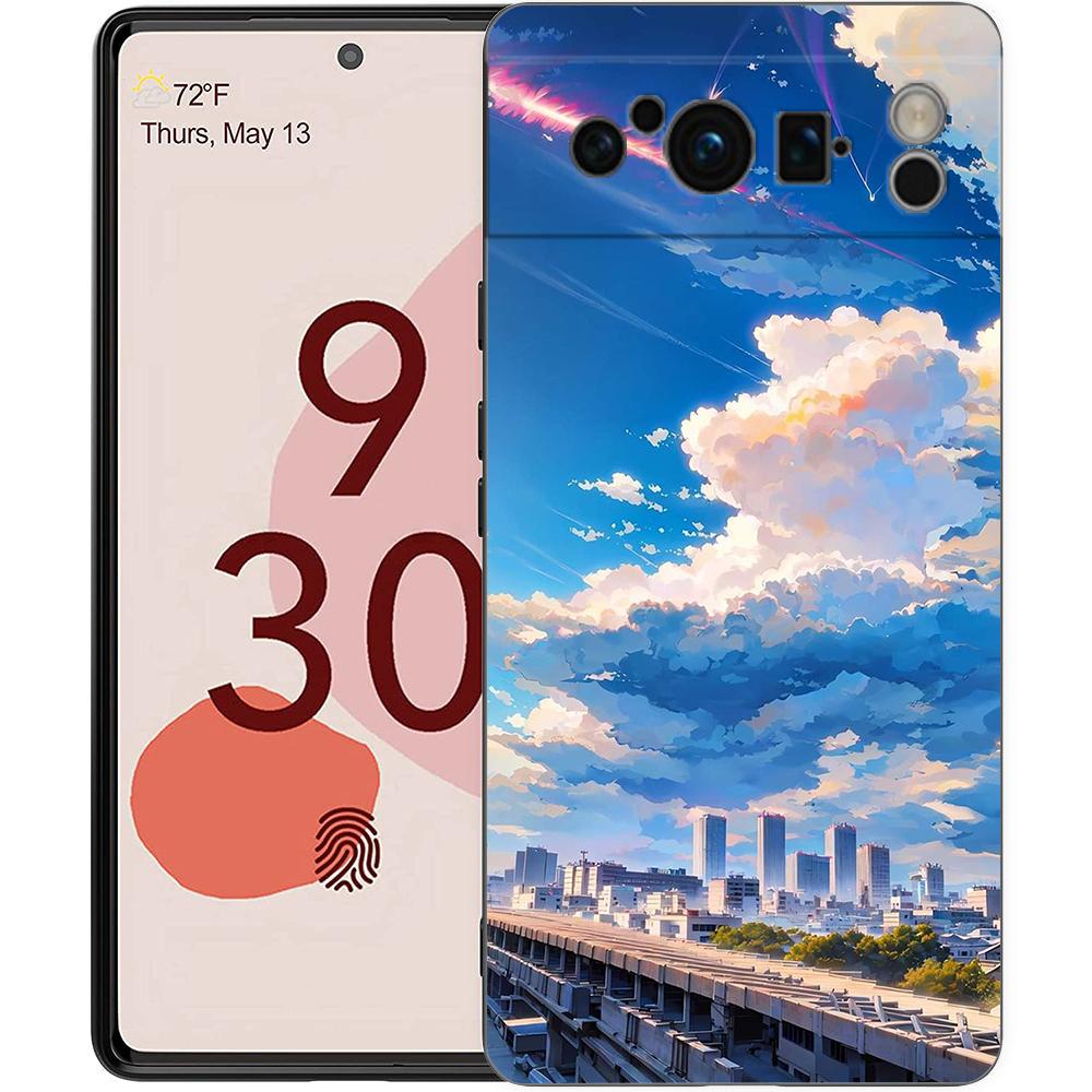 

Japan Anime Landscape Phone Case For Google Pixel 8 A 7 6 Pro 6A 5G Black Soft Shockproof Back Cover Silicone TPU Shell Coque Pixel 8 A