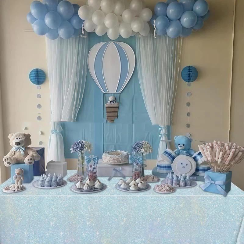 Iridescent Disposable Tablecloth Rainbow Laser Birthday Decoration Tablecloth For Bridal Wedding Party Supplies