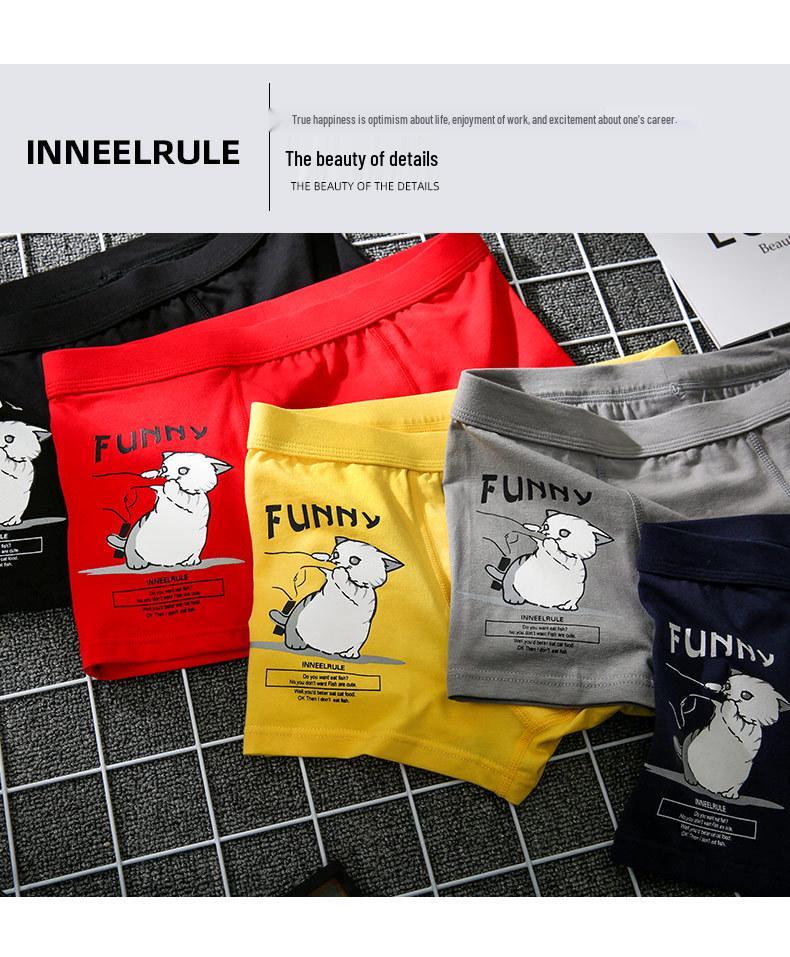 Men's Comfortable Cotton Crocodile Cartoon Print Boxer Briefs