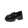 Thick-soled Black Uniform Year Retro Thick Heel 2025 Wind Small Leather Shoes Women's New Spring and Autumn Single Shoes
