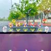 7pcs Cute Car Rearview Mirror Accessories, Funny Bunny Car Ornament, Shaking Spring Sunflower Dashboard Decorations, Interior Decor Christmas
