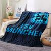 1PC TSV 1860 Munich Patterned Flannel Blanket Suitable For All Seasons for Home Decor Warmth and Comfort Gifts Holiday Present