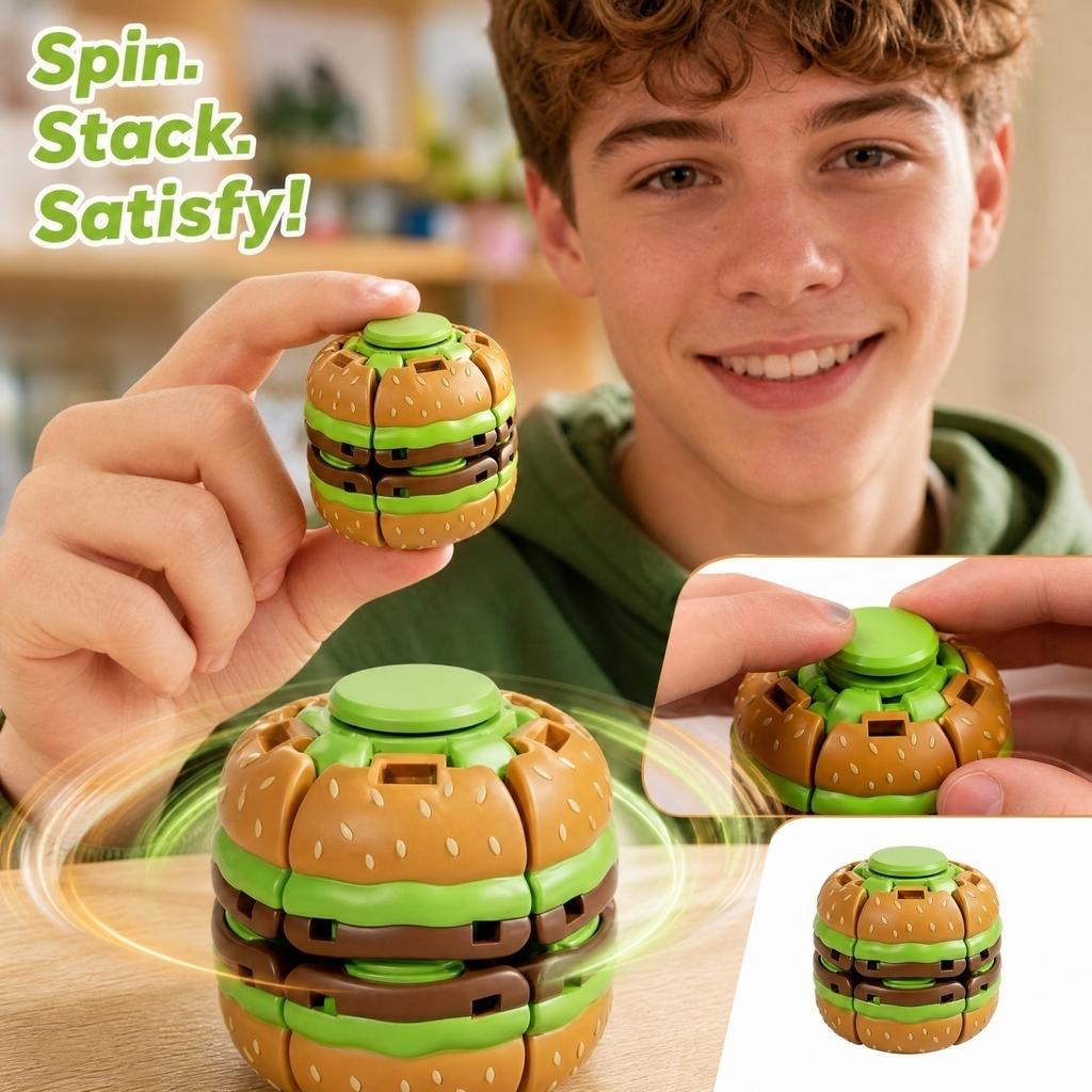 Hamburgers' fingertip rotating toy, fingertip gyroball, fun pressing toy