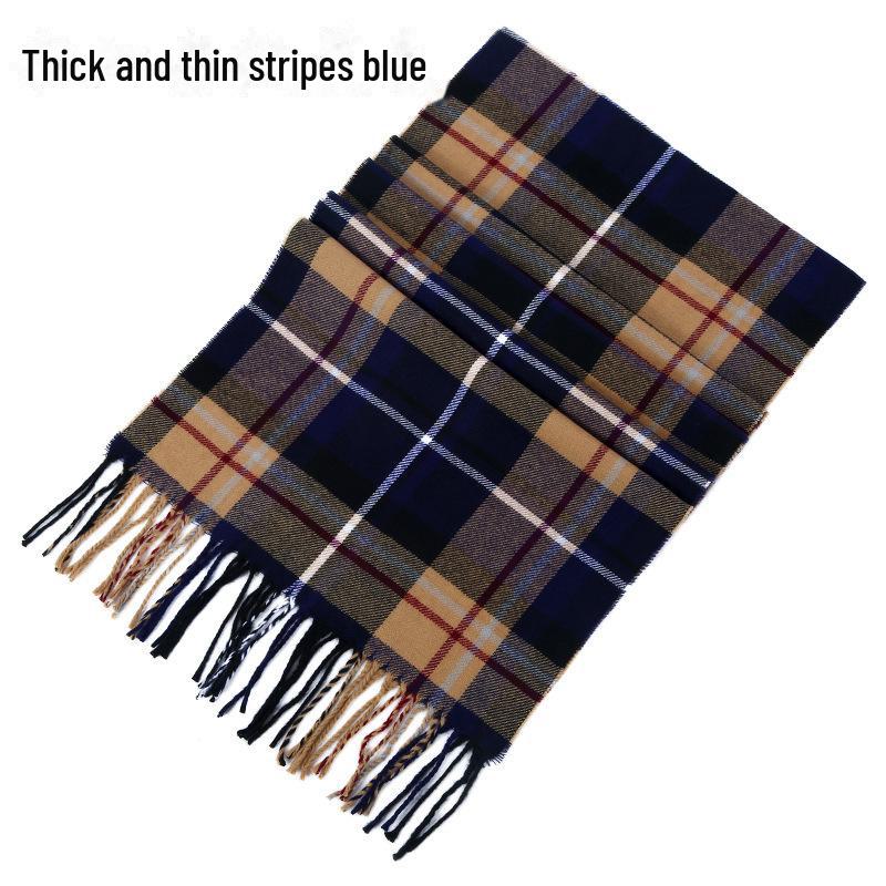 

Зимний мужской и женский толстый клетчатый шарф из искусственного кашемира 175*33cm